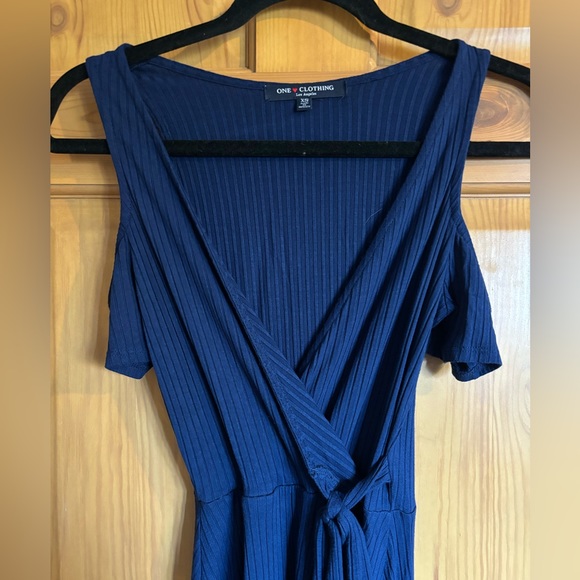Dark Blue Dress with Cut Out Shoulders, One Clothing Los Angeles - Picture 4 of 5